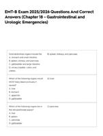 EMT-B Exam (Chapter 18 - Gastrointestinal and Urologic Emergencies)