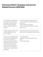 Med Surg 3 EXAM 1 Questions And Correct Detailed Answers 2025/2026
