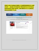 NURS 2026 IHUMAN WEEK 9 COMPREHENSIVE CASE STUDY  SHANE PETER